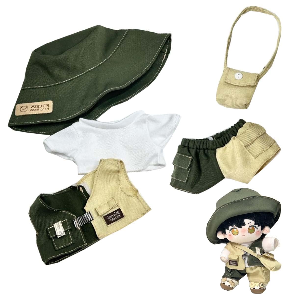 れいやん　ぬい服 Amazon.co.jp: ぬいぐるみ 服 20cm 登山服 旅行風 衣装 帽子+シャツ+