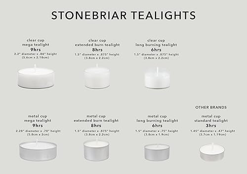 Miniatura 9 de Stonebriar - Velas de té, de 6 a 7 horas de tiempo de combustión prolongado