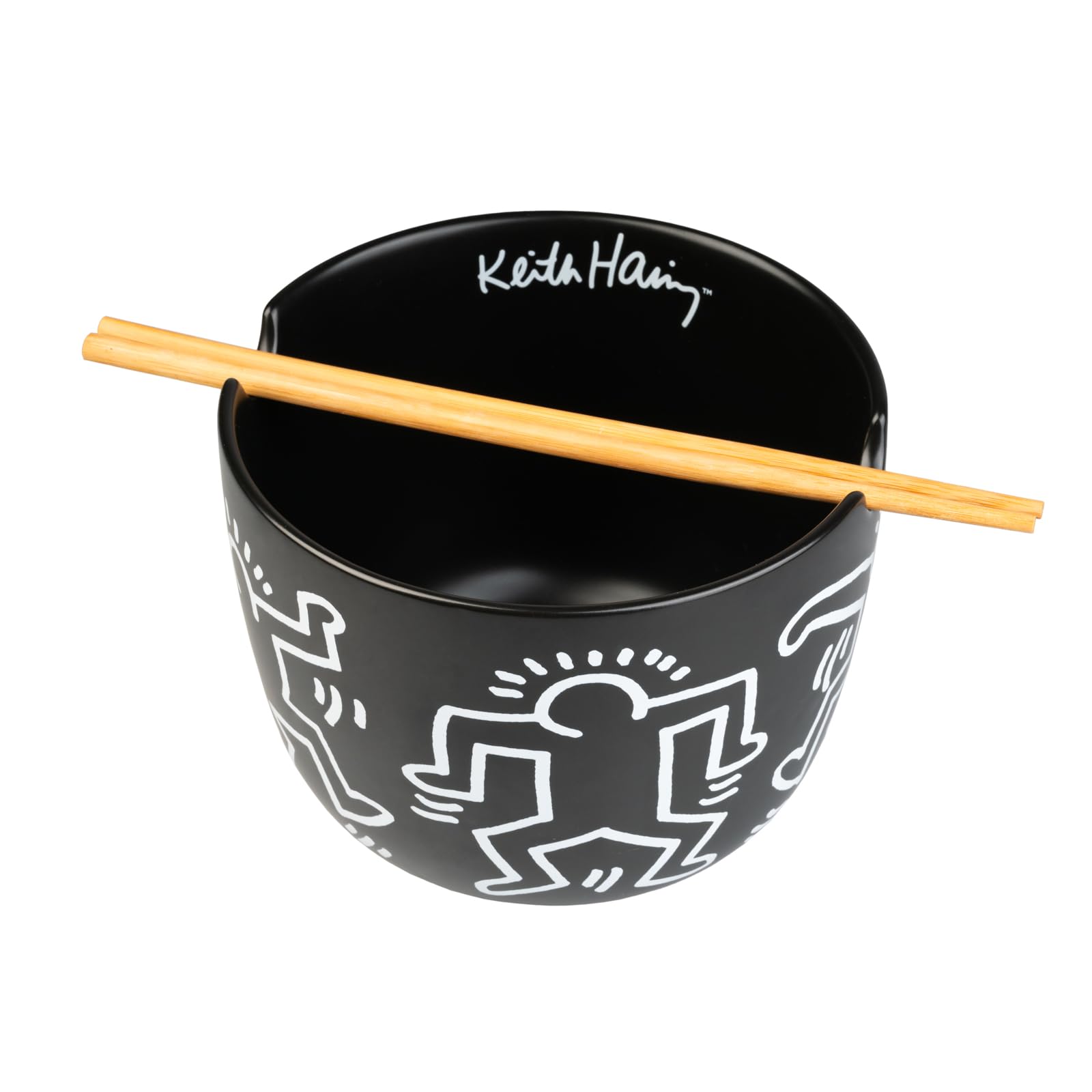 Grupo Erik Ciotola Ramen Keith Haring - Ramen Bowl 1400 ml, Ciotole Cucina Giapponese con Bacchette, Adatta per Lavastoviglie e Microonde | Insalatiera Regalo
