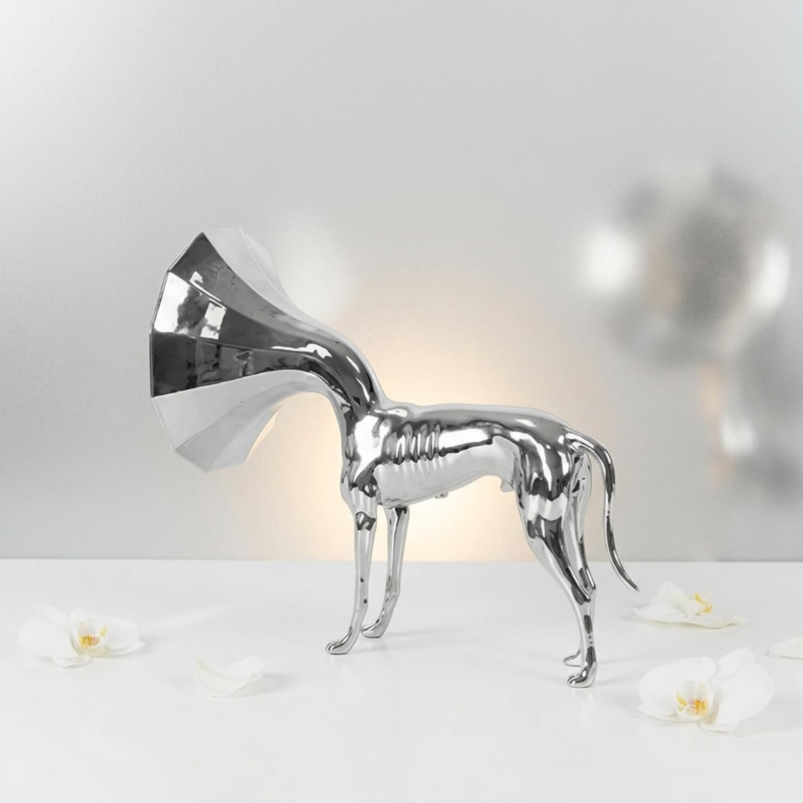 Deko-Hase aus Kunstharz modern Hasenfigur ästhetisch Kaninchenfigur für Kunstliebhaber, Schaufenster, Ostern