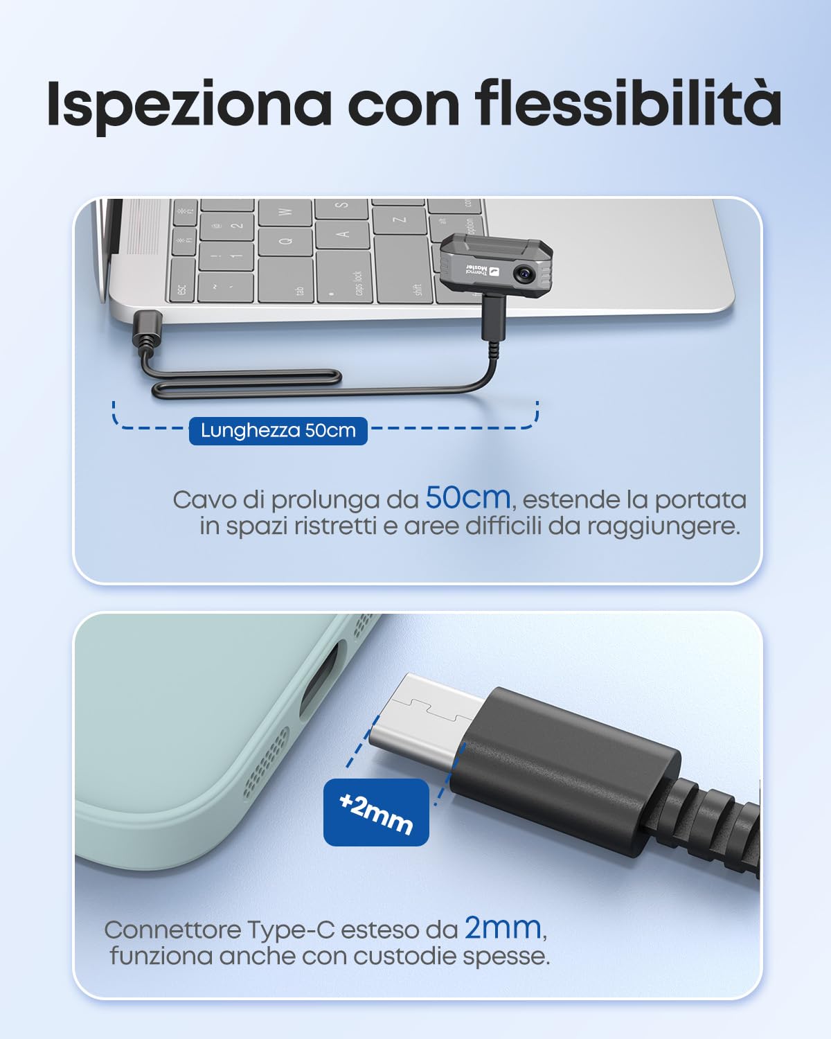 Telecamera termica Thermal Master P1 per iPhone 15/16 e Android | Fotocamera a infrarossi con risoluzione IR X³ 320x240, -20℃-600℃ | Ispezione domestica con zoom 15x
