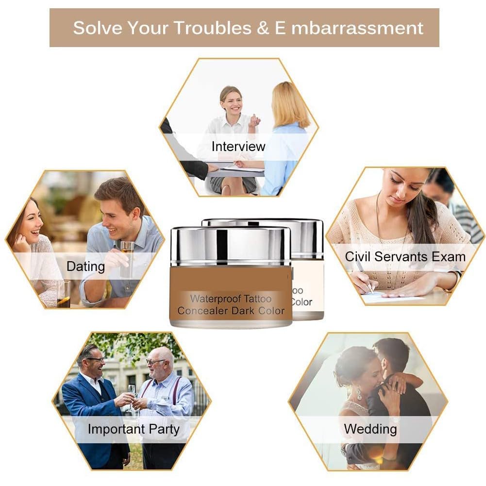 Contouring Maquillage,Anti-cernes Correcteur,Correcteur de Tatouage,Concealer,Maquillage Couvrent Peau Camouflage Crème Ensemble,20g+20g (Sombre+ Claire)