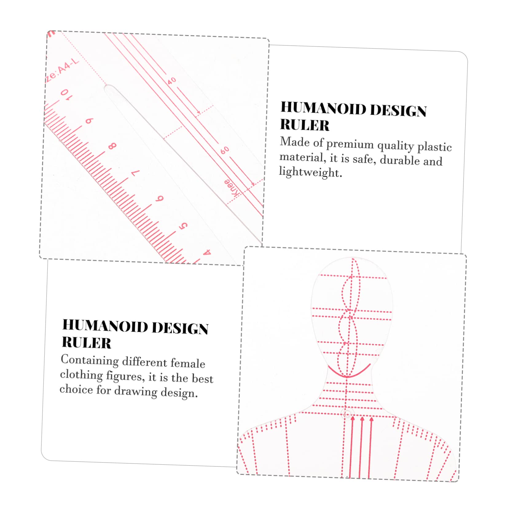 2juegos Plantilla De Dibujo Para Moda Regla De Francesa y Medición De Regla Humanoide Para Costura y Patronaje Herramienta De Diseño De Ropa