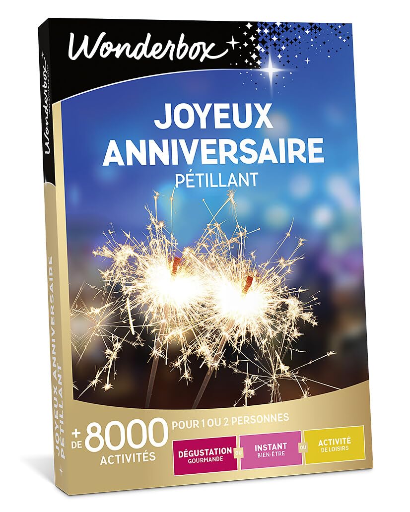 Wonderbox - Joyeux Anniversaire Pétillant - Coffret Cadeau - Idée Cadeau Multi Activités