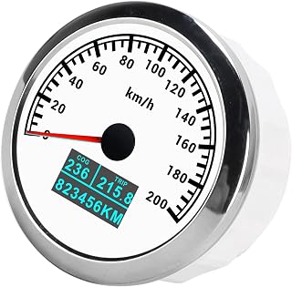 Speed Gauge, COG Trip Velometer Pointer Tachometer GPS Speed Odometer Stainless Steel Bezel for Truck for Car for Boat