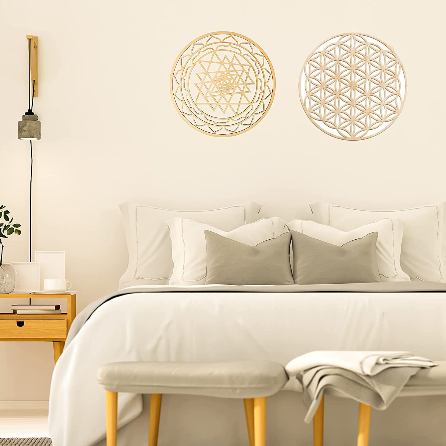 Tiamu 3 Pezzi Set di Arte Parete Geometria Sacra, Scultura, Decorazioni da Parete per la Decorazione Domestica