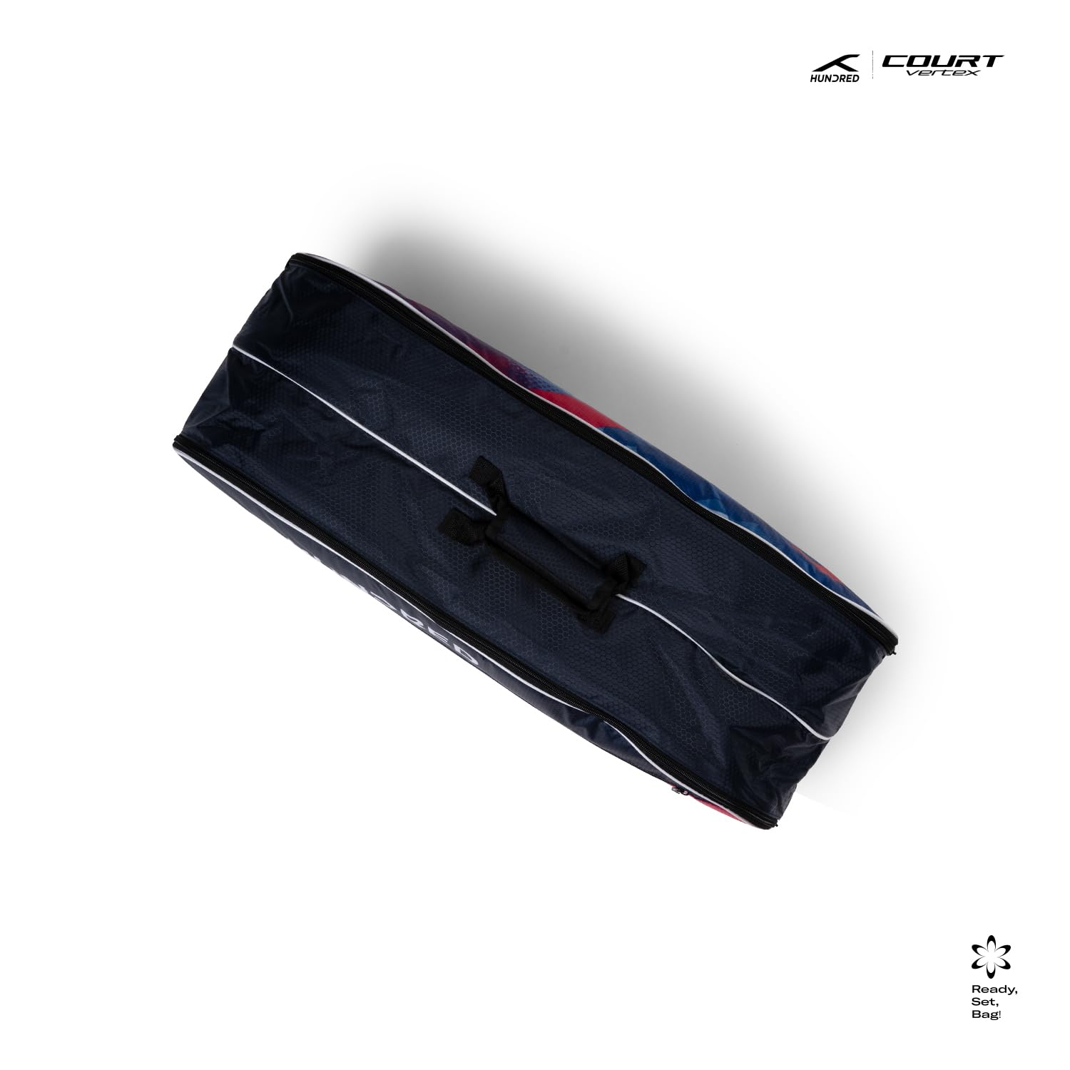 HUNDRED Ideal Badminton and Tennis Racquet Kit Bag | 2 Compartment with Side Pouch | Easy-Carry Handle | Padded Back Straps | Front Zipper Pocket