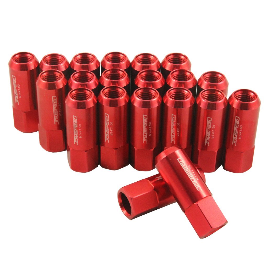 JDMSPEED New Red 20PCS M14X1.5 60MM Extended Forged Aluminum Tuner Racing Lug Nut