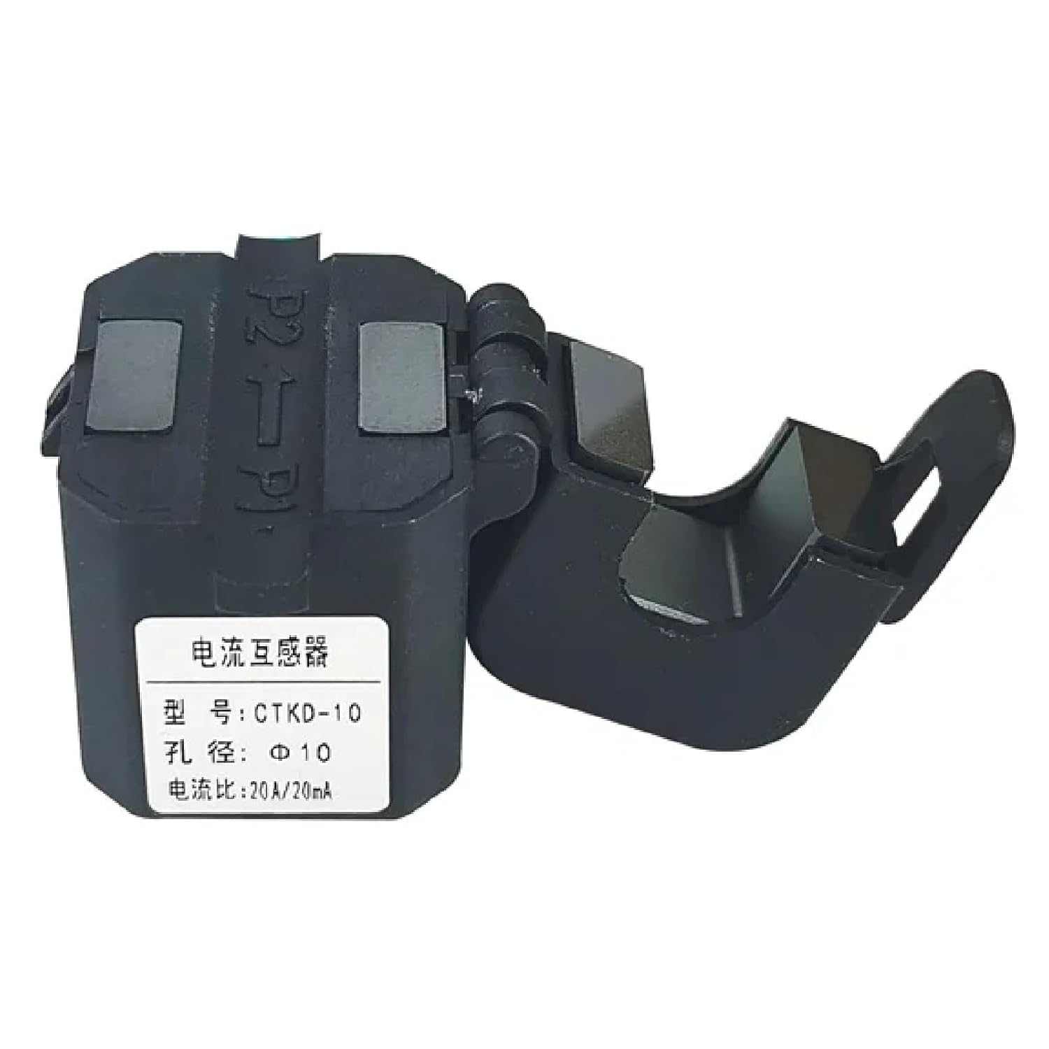 CTKD-10 Three Phase Current Transformer, Snap-in Type, 0.5 Class Accuracy, 10/20/50/75mA Range, Black