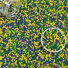 2mm Yellow Green and Purple Pearls