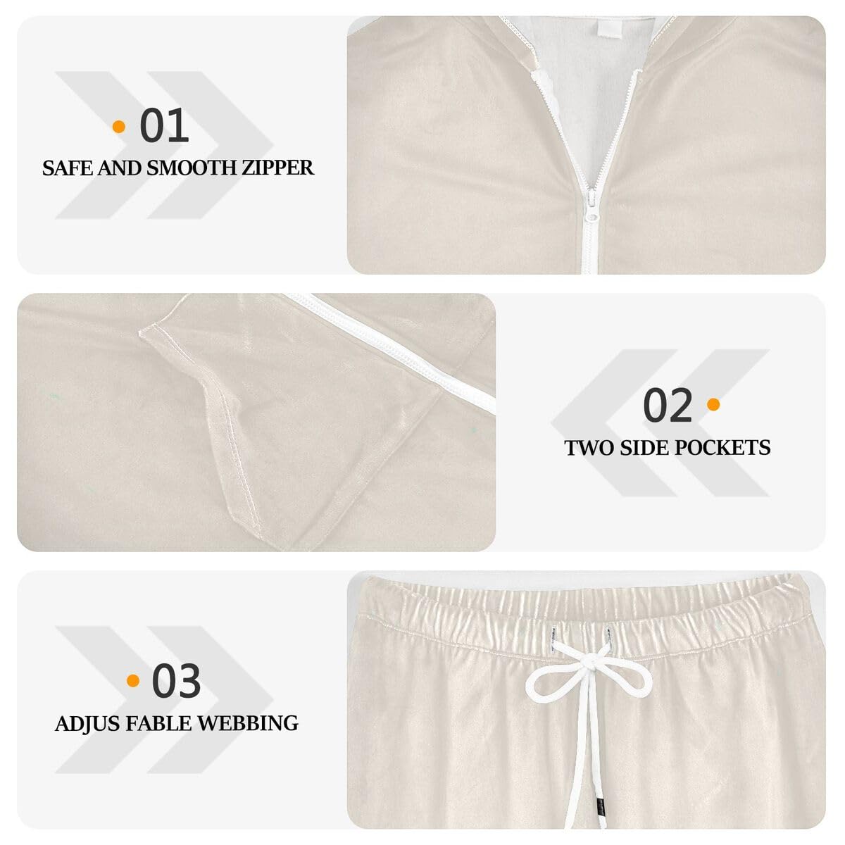 Conjunto deportivo de 2 piezas para mujer, conjunto deportivo abstracto de manga larga, color beige anormal