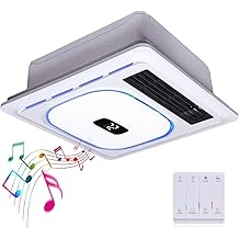 4 In1 Bathroom Exhaust Fan with Bluetooth Speaker &amp; Heater 1800W, 180 CFM 1.0 Sone Bath room Exhaust Fan with LED Light-4 RGB Modes, Controller,Ventilation,Easy Install for Bathroom, Home