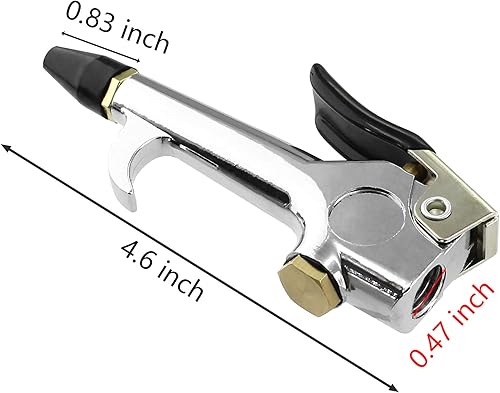 Miniatura 2 de Pistola de soplado de palanca NPT de 14 de pulgada, pistola de soplado de boquilla de aire con boquillas de goma y punta de seguridad, herramienta