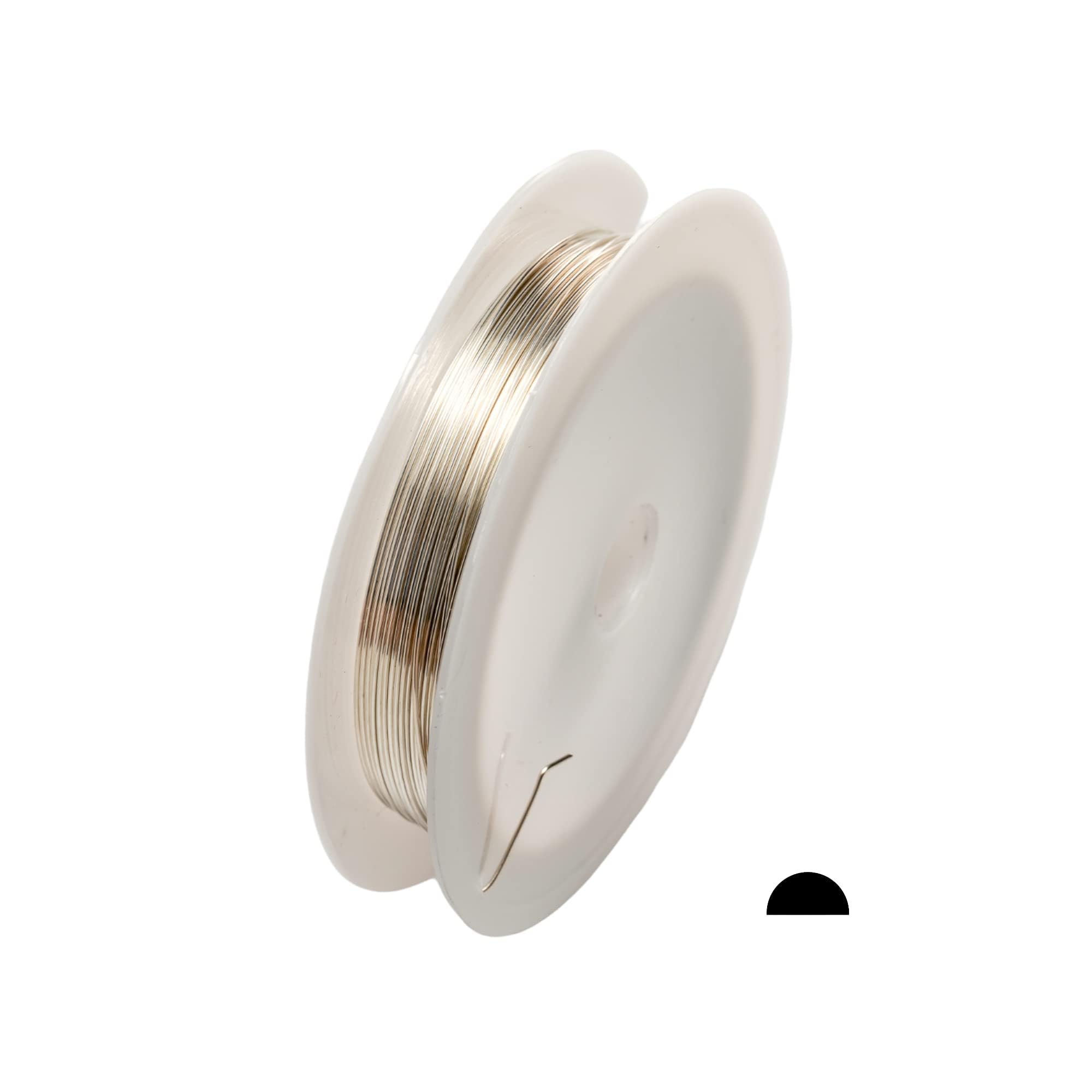 Draht aus 925er Sterlingsilber, halbrund, halbrund, hergestellt in den USA, 7,6 m CRAFT WIRE