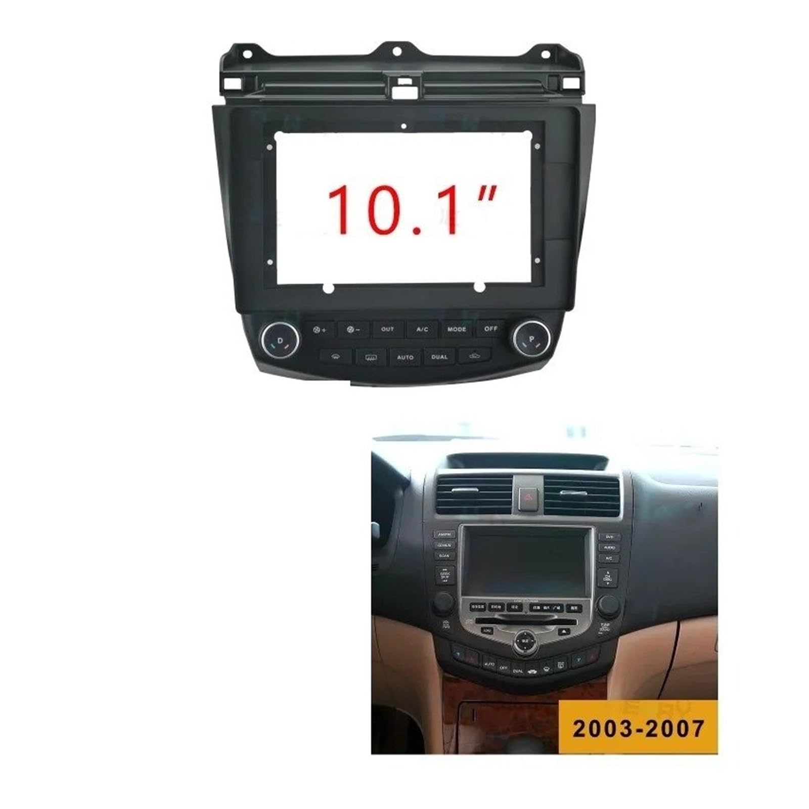 Fascia Marco Radio 101 Pulgadas para Accord 7th 2003 2004 2005 2006 2007 Marco DVD para Coche Adaptador Conexión Audio Embellecedor Tablero Panel Facia Juego Panel Radio