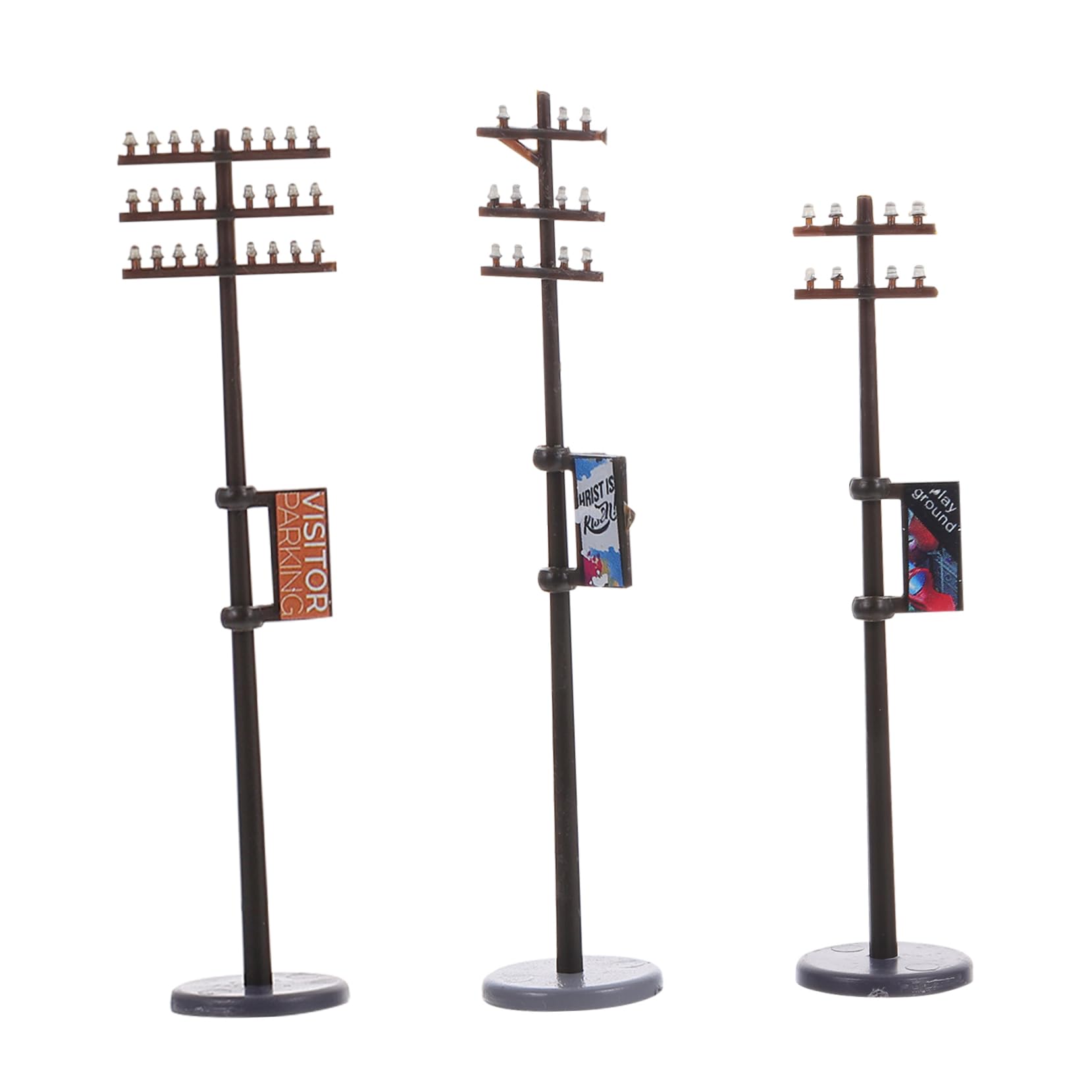 CANIGHT 1 set micro landscape DIY landscape model supplies telephone post for craft Road Telegraph Poles Models model trains street scenery model mini telegraph pole Toy miniature plastic