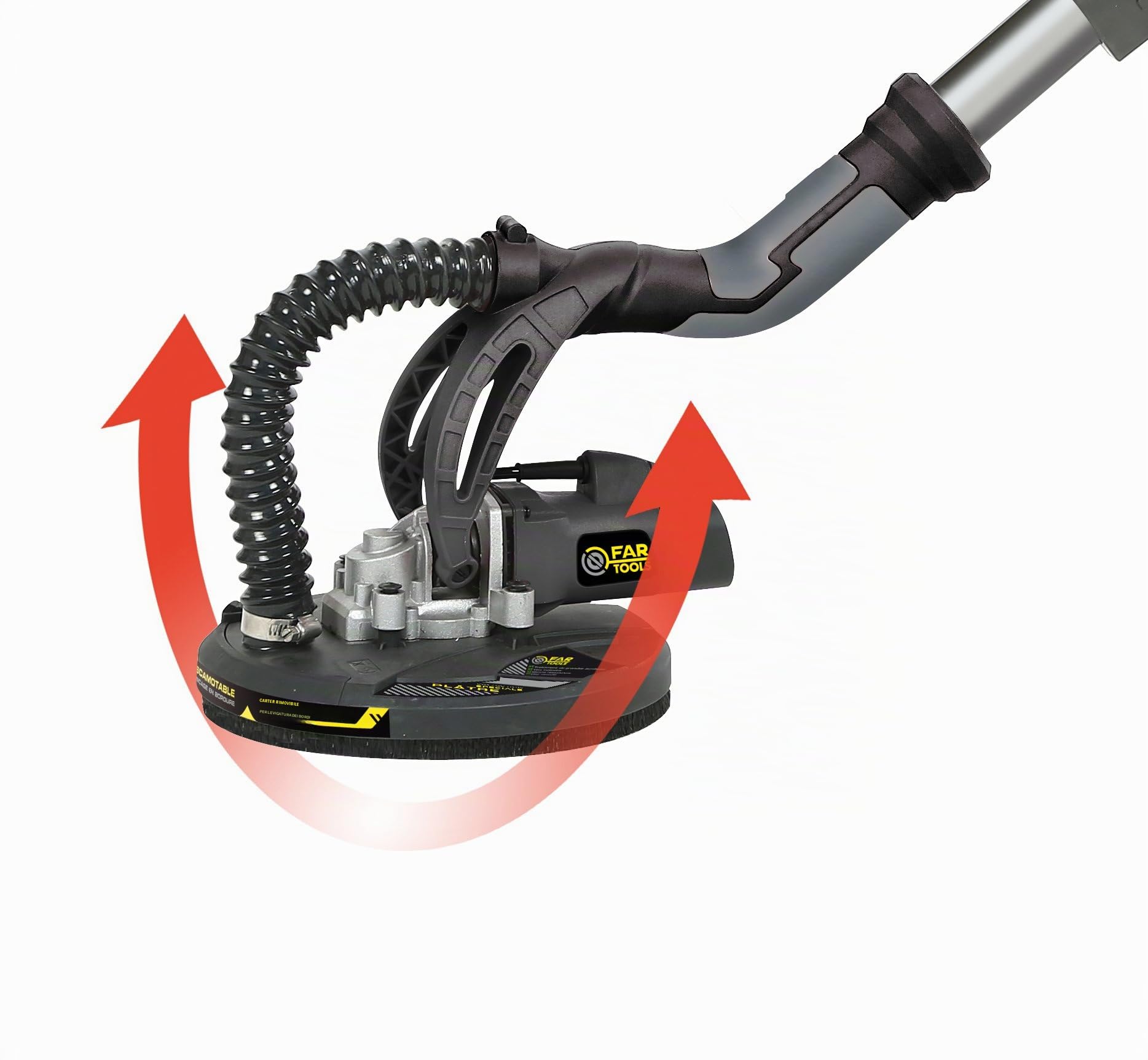 Fartools DWS 710 - Levigatrice murale telescopica per cartongesso, potenza 710 W, diametro del disco abrasivo 225 mm, velocità di rotazione 700 / 1700 giri/min