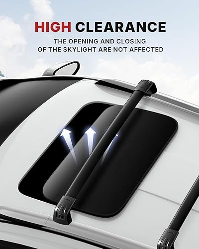 Miniatura 6 de Richeer Barras transversales de techo con cerradura de 260 libras para Grand Cherokee AltitudeSRTTrackhawk 2011-2022 con molduras negras de techo,