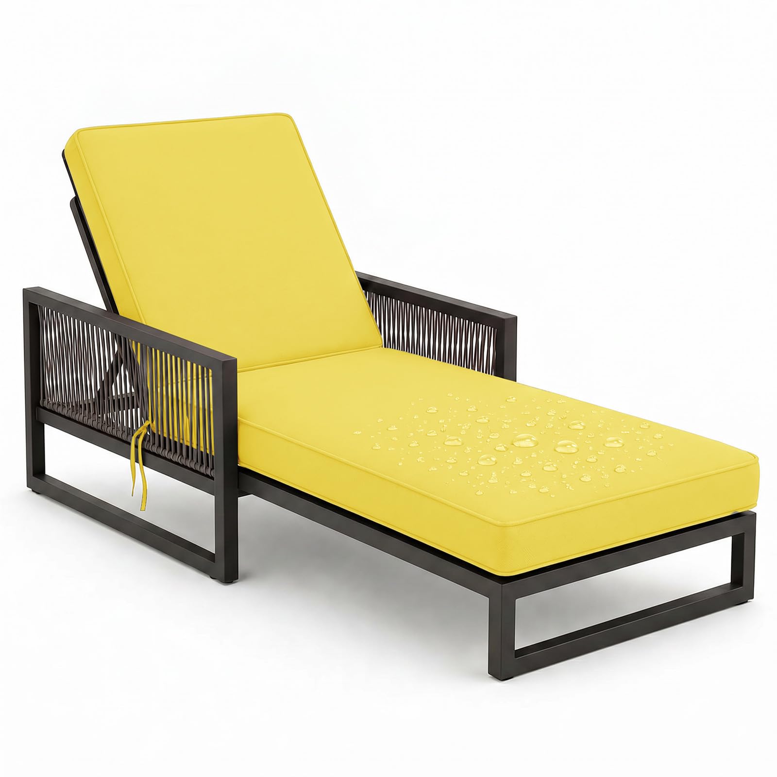 YFHT Sun Lounger Cushion Waterproof Garden Recliner Pad Only 203x66x8cm