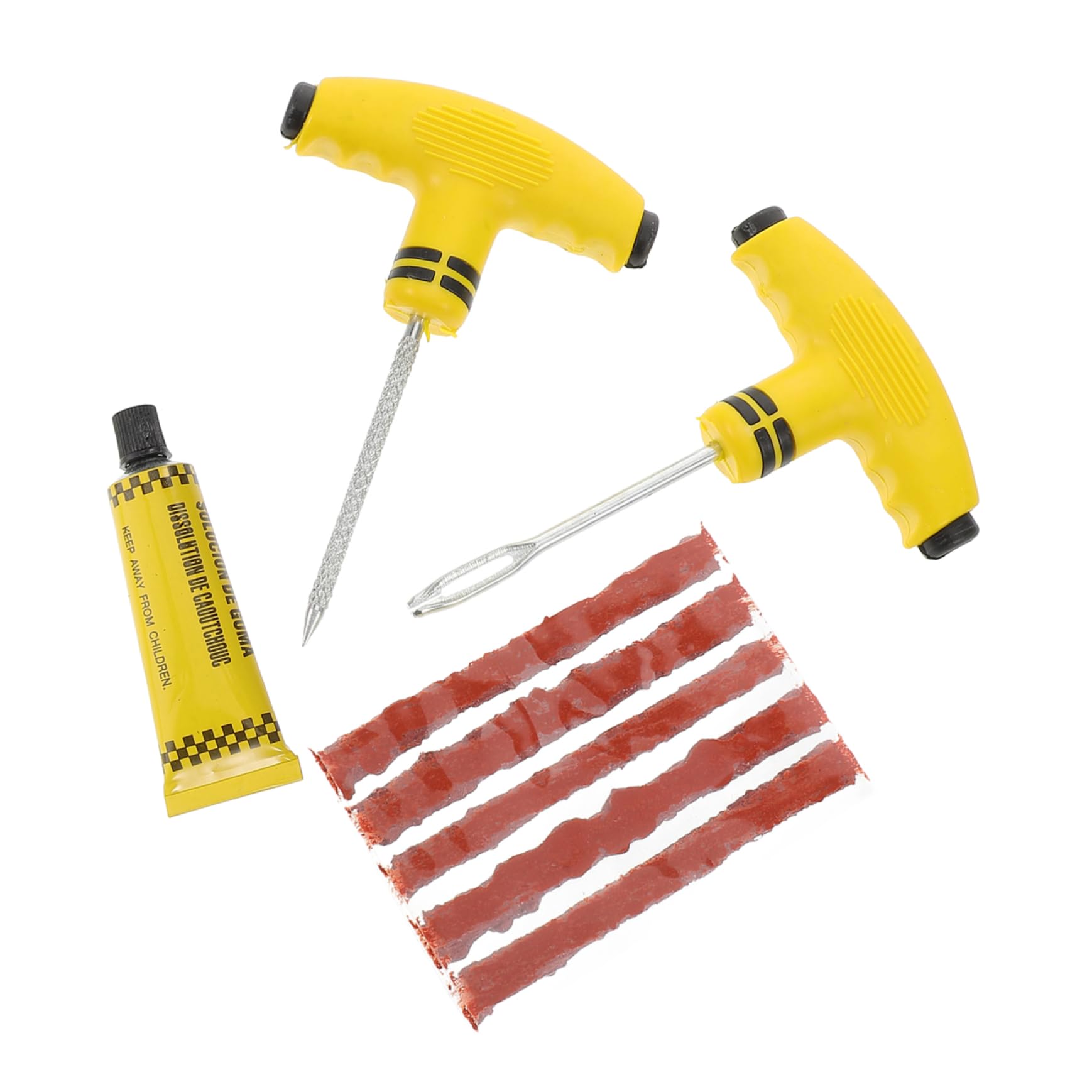 DECHOUS 1Set Tubeless Tire Repair Kit Puncture Repair Tools with Sturdy Strips and Glue for Cars Motorcycles Atvs Easy to Use for Seamless Tire Maintenance