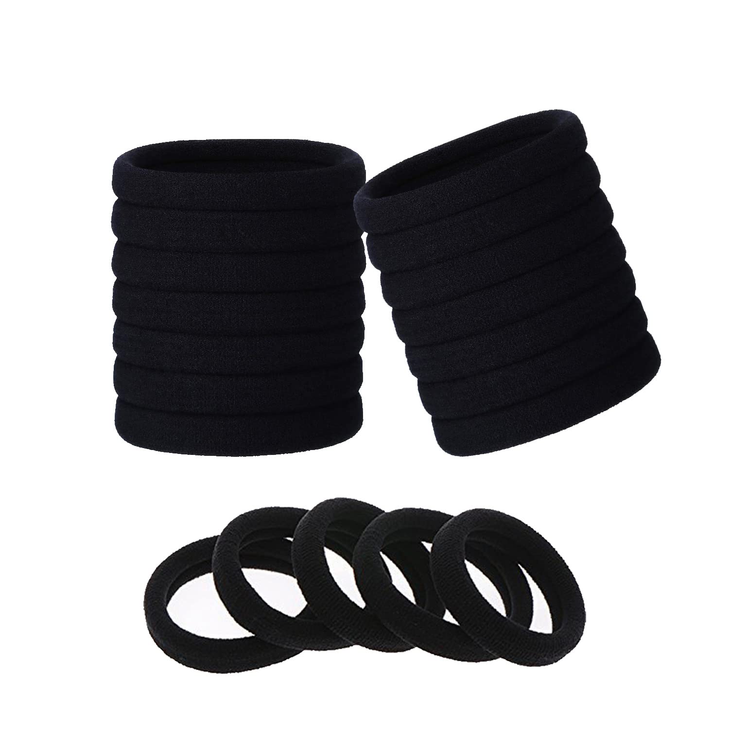 Evogirl Rubberbands Schooltime Dailyuse All Purpose Ponytailers Hair Ties Elastic Rubberband Soft & Strong No Metal 1.4cm Thick Black, Large, For Women/Girls (Pack Of 6) (B07G5HYL75) Amazon Price History, Amazon Price Tracker