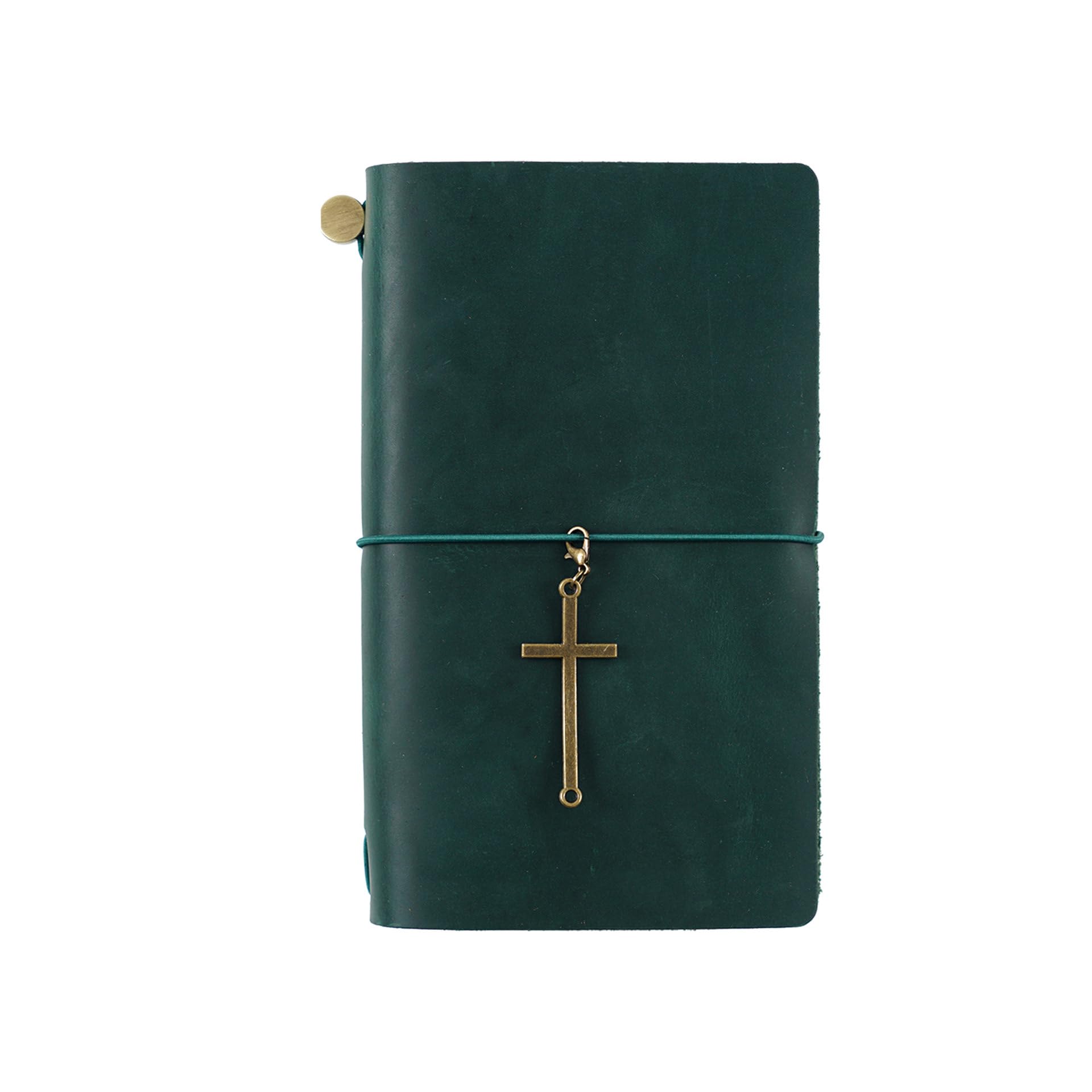 AIGUONIU Genuine Leather TN Travel Notebook Protective Cover Journal Sketchbook Planner Agenda Diary Personal Organizers Noteboo (Green Portable)