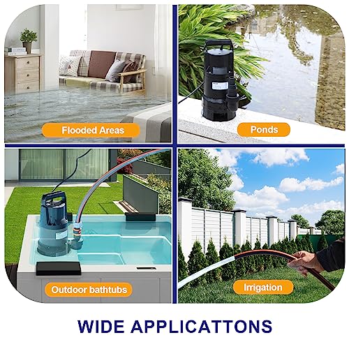 Wassermann WAS-61202 1/2Hp Water Pump,3500Gph Submersible Thermoplastic Utility Pump With 10 Ft Power Cord,Electric Portable Transfer Clean/Dirty Sump Pump For Swimming Pool Tubs Garden Ponds Draining thumb #7