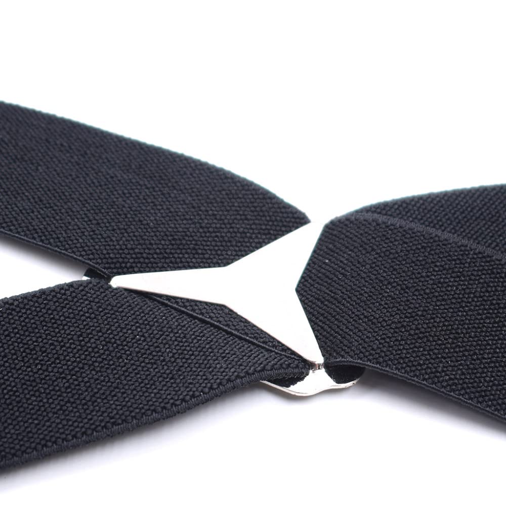 Hombres Tirantes Tirantes， Tirantes de trabajo Vintage for camisa de hombre, 4 ganchos a presión, resistentes, grandes, altos, en forma de X, 3,5 Cm de ancho, pantalones elásticos ajustables, tirantes