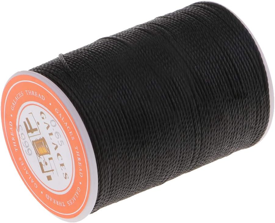 Deevoka Waxed Polyester .65mm Round Thread DIY Necklace Jewellery Making 85m/Cone, Black