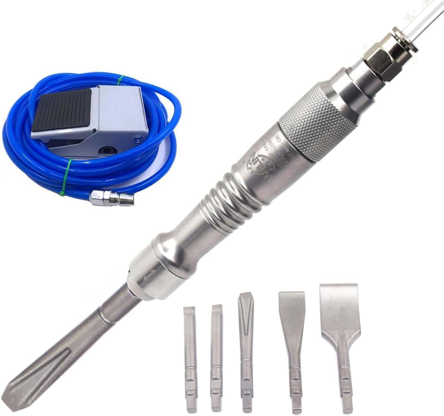 Pneumatic Chisel Scrapers Micro Needle Scaler 5 Chisels, With Foot Switch