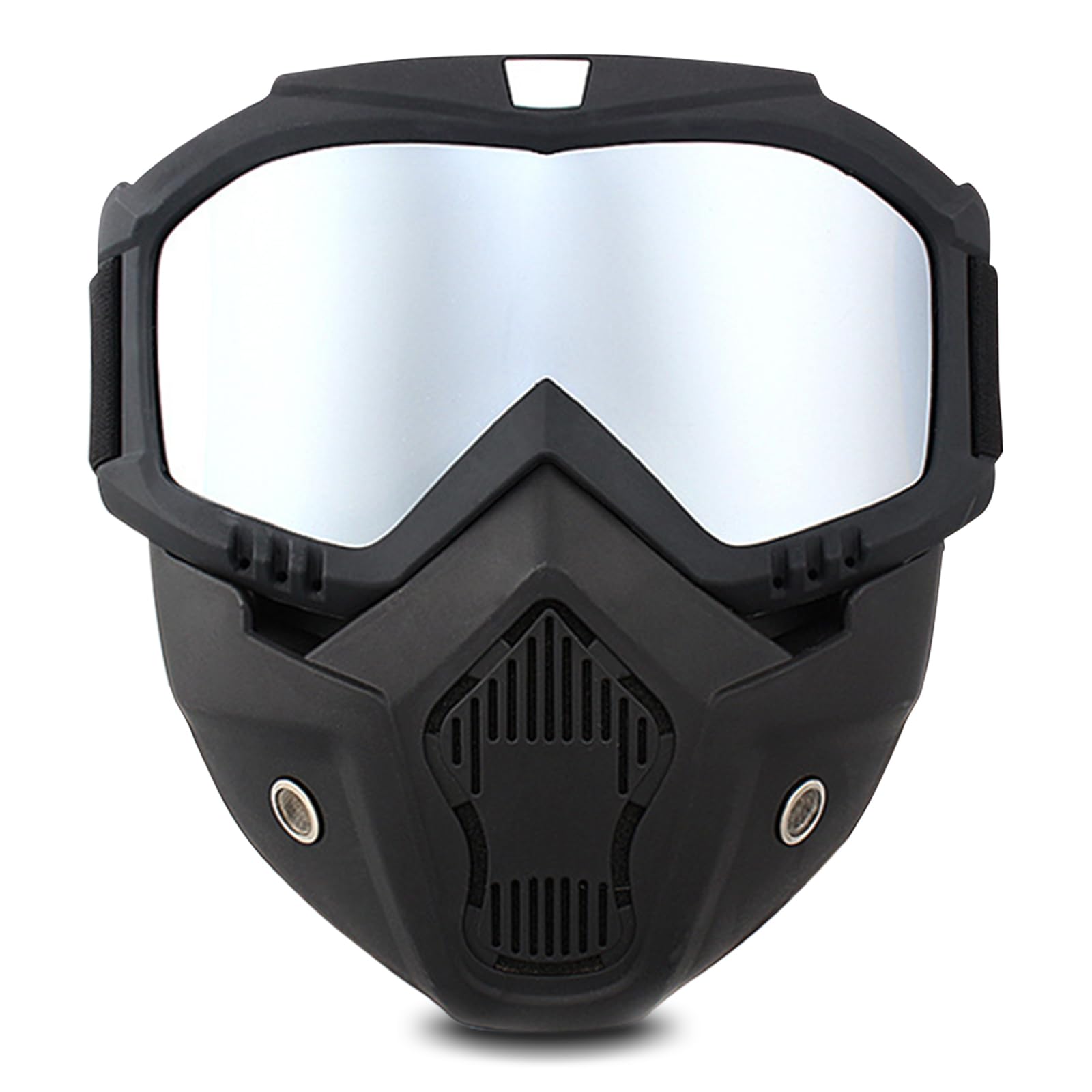 TAIZERMotorcycle Glasses Removable Face Mask Fog-proof Warm Goggles Airsoft Paintball Glasses Windproof Riding UV Protection Sunglasses Shield Goggles Glasses for Snow Sports,black