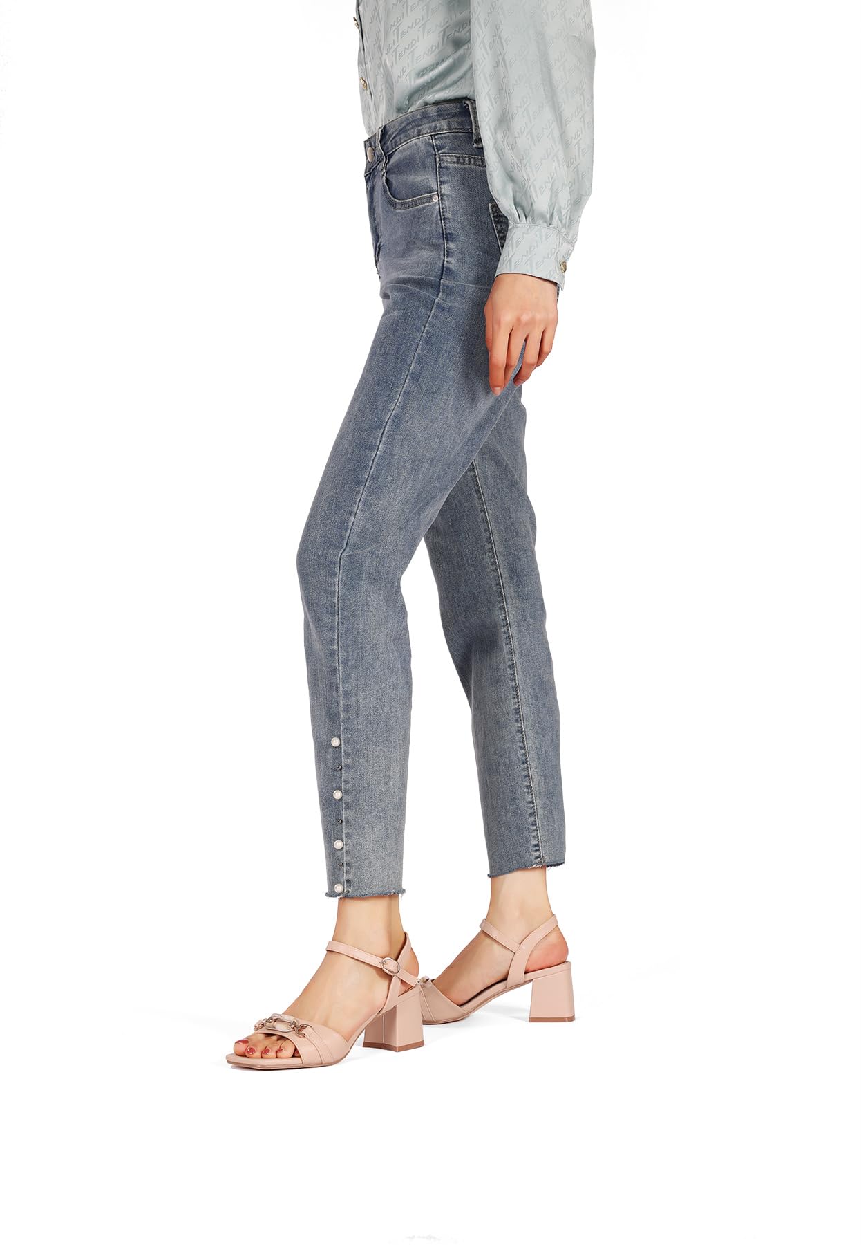 QUEEN HELENA Sandali con Tacco Basso con Cinturino Donna ZM9704-1