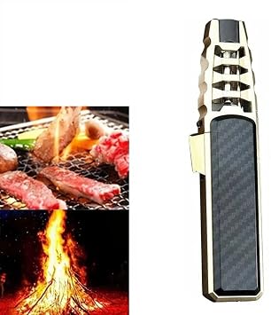 Windproof Straight Torch Blue Flame Lighter, Brightfire Torch Lighter, Butane Torch Lighter, Jet Turbine Fire Lighter Torch Black, Torch lighters Butane refillable (Gold 2Pcs)