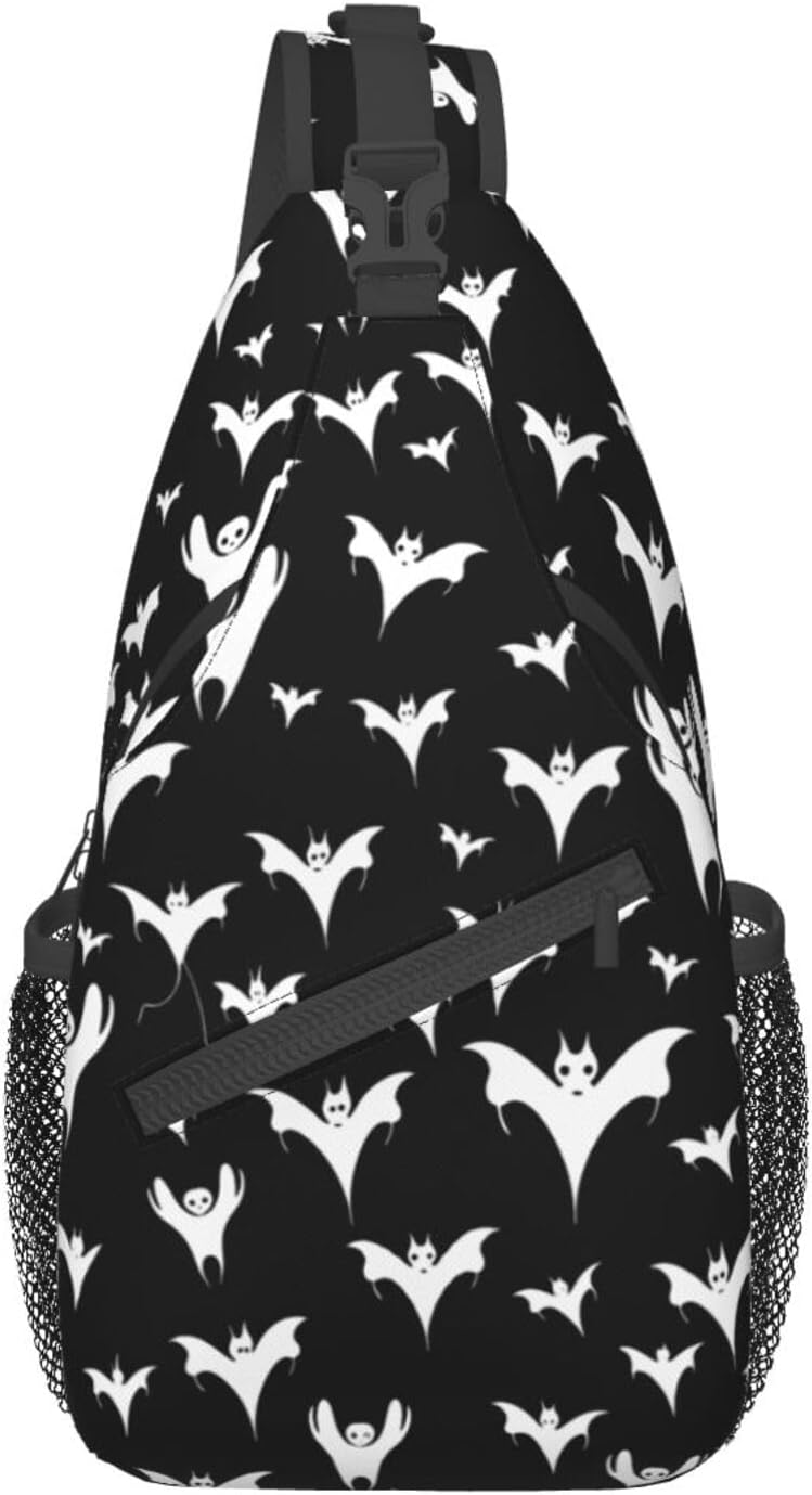 Halloween Goth Bats And Moon Sling Backpack Hiking Backpack Crossbody Bag Sports Lightweight And waterproof Chest Bag Shoulder Bag For Women Men - Image 2