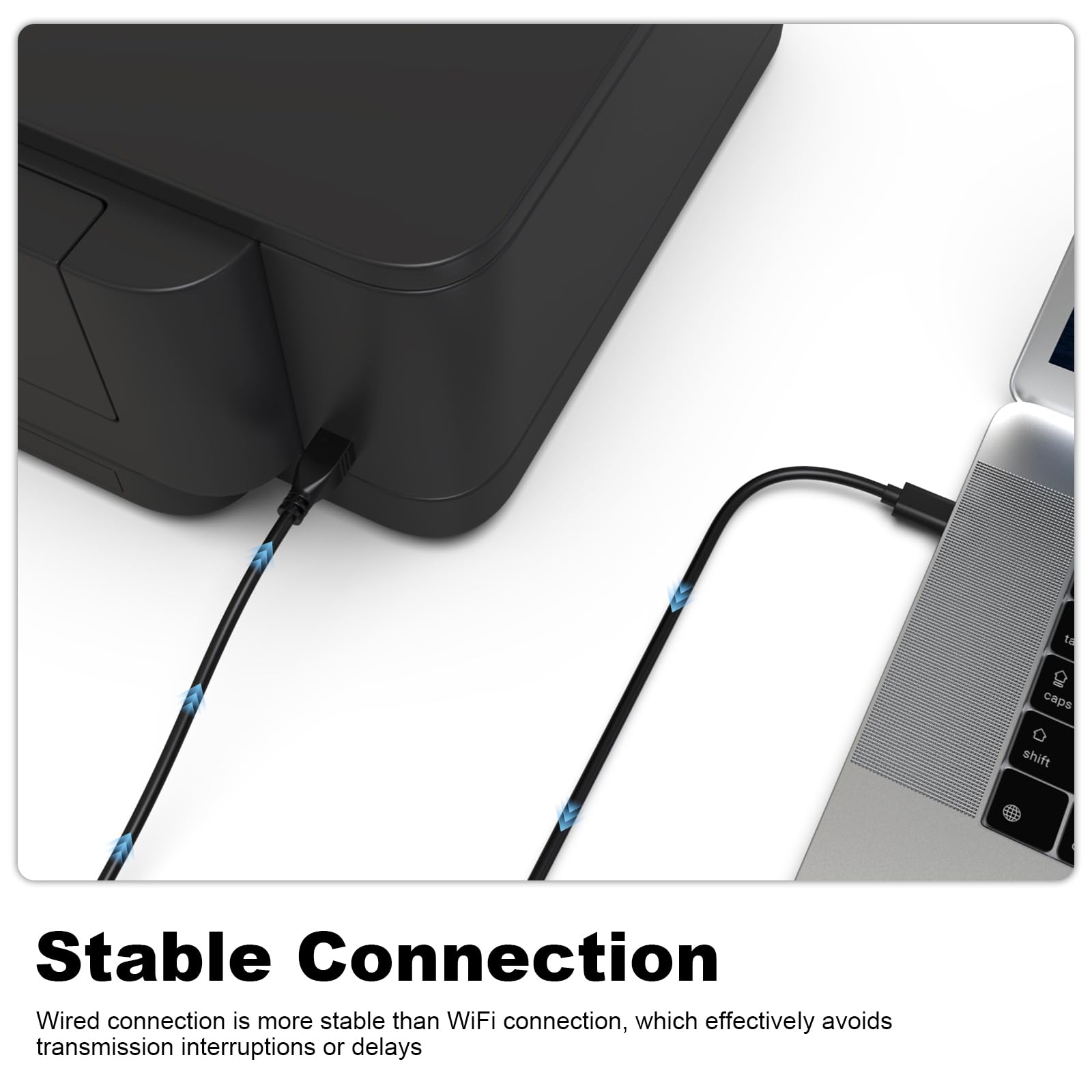 USB-Typ-C-auf-B-Kabel, Druckerkabel, kompatibel mit Epson EcoTank ET-2400, ET-2800, ET-2803, ET-2850, ET-4800, ET-15000, Workforce Pro WF-7840, WF-7820, WF-4830, WF-4820 für PC, MacBook (1,8 m