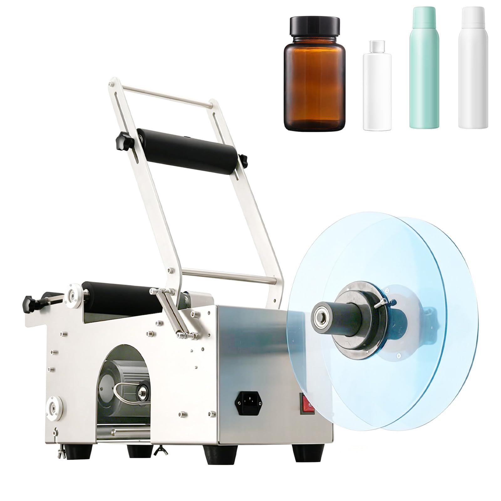 AETEREOS Semi-Automatic Round Bottle Labeling Machine 20-40pcs/min Electric Label