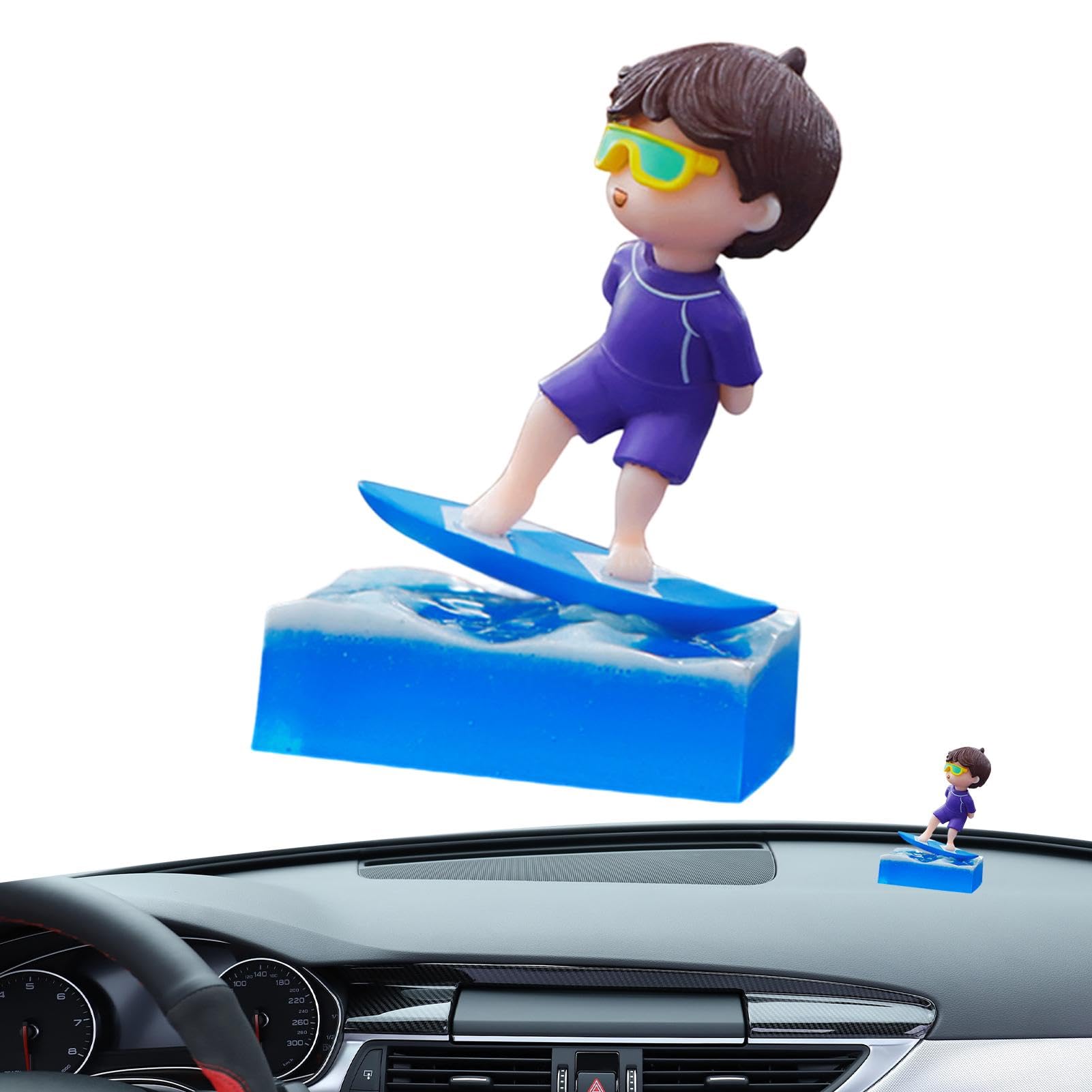 VOSAREA 4er Set Süße Mönch-Auto-Deko – Lustige Armaturenbrett-Figuren Für Auto, Schreibtisch & Deko | Ca. 3,5x3x5,5 Cm
