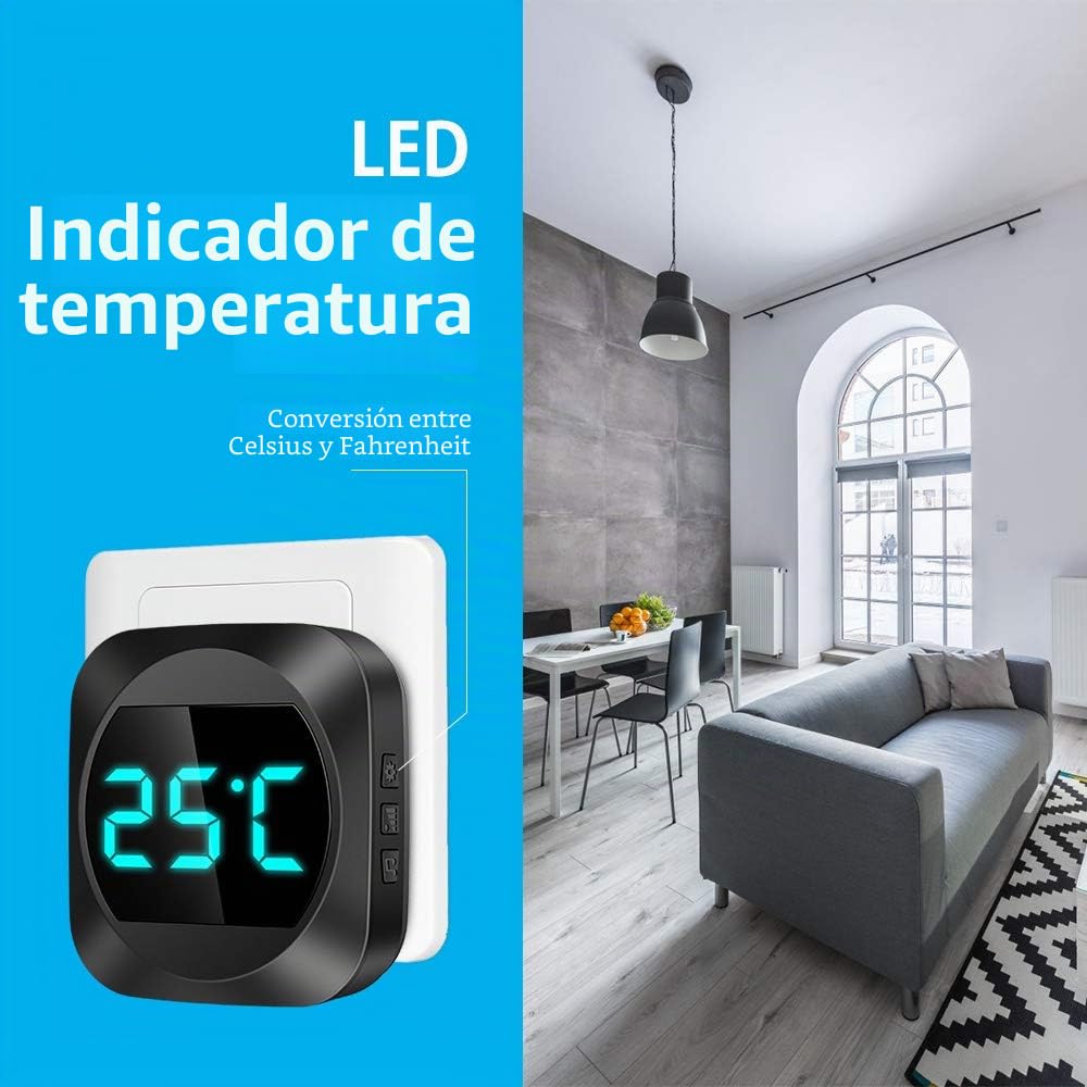 Timbre Inalámbrico Sin Pilas con Temperatura, Timbre Inalámbrico Exterior | Timbre Inalámbrico Exterior Impermeable Rango 500 Pie, 38 Melodías, 4 Niveles Volumen, LED, Doorbell para Hogar, Hotel