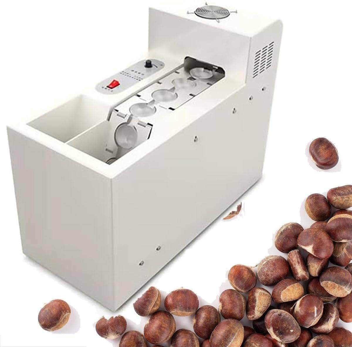 Abridor automático de castañas, herramienta eléctrica para cortar castañas, profundidad de corte ajustable de 0,5 a 2,5 mm, rendimiento de 60 a 120 kg/h, para castañas silvestres y comunes. Singlerow
