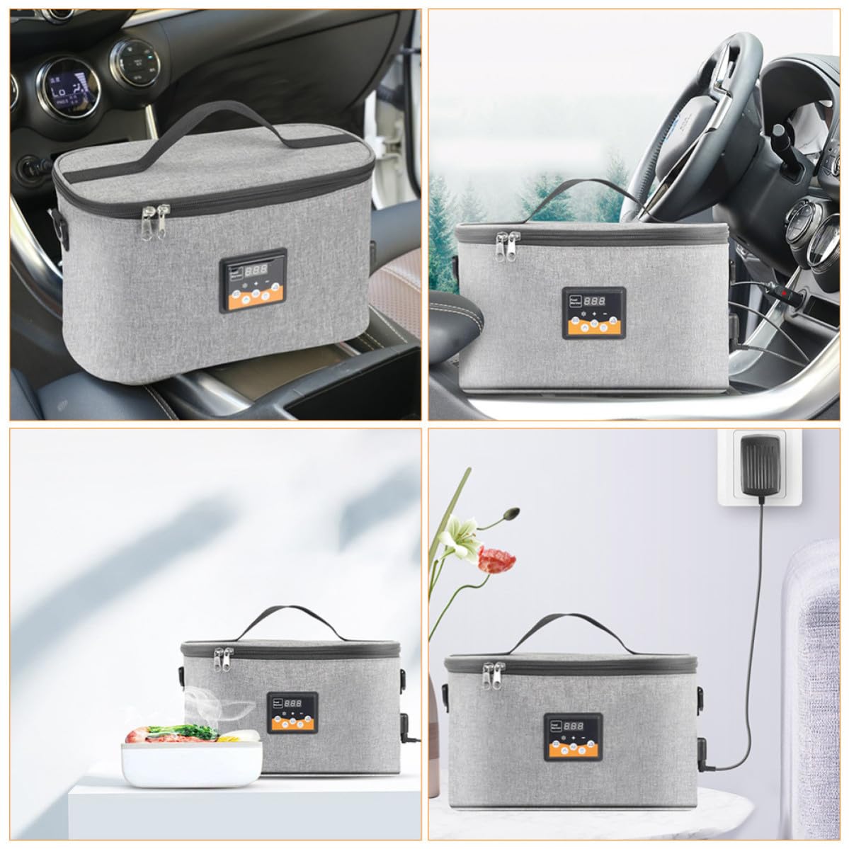 ibasenice Tragbare 8l Kapazität aus Oxford Stoff Babyflaschenwärmertasche mit Flüssigkristall Thermostat Universelle Passform für Auto für Unterwegs Am Kinderwagen