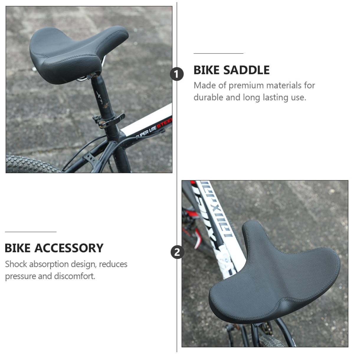 Cabilock Sella per Bicicletta Comoda Donna Design Ammortizzante in Pelle Pu e Schiuma Poliuretanica, per Ciclismo Outdoor a Lunga Distanza