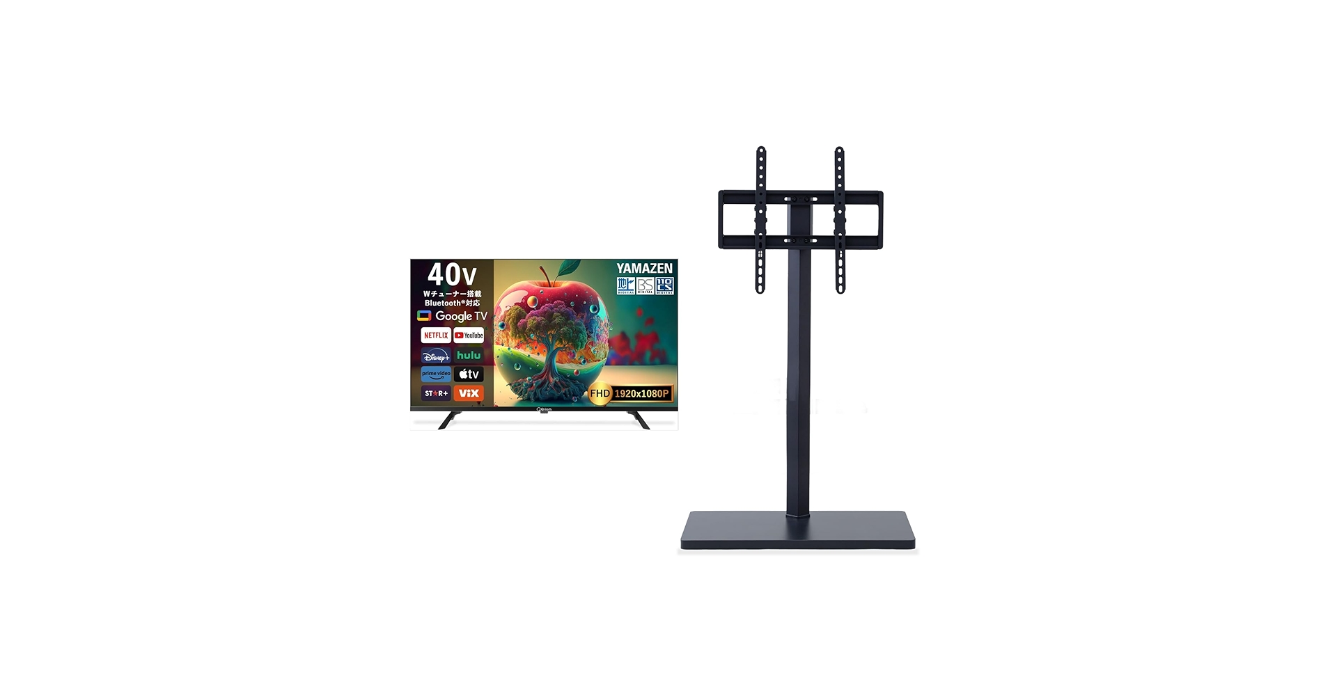 山善 40型 QRK-40W2KST 液晶テレビ Ｗチューナー GoogleTV 山善 40型 チューナーレス テレビ Google TV フルハイビジョン