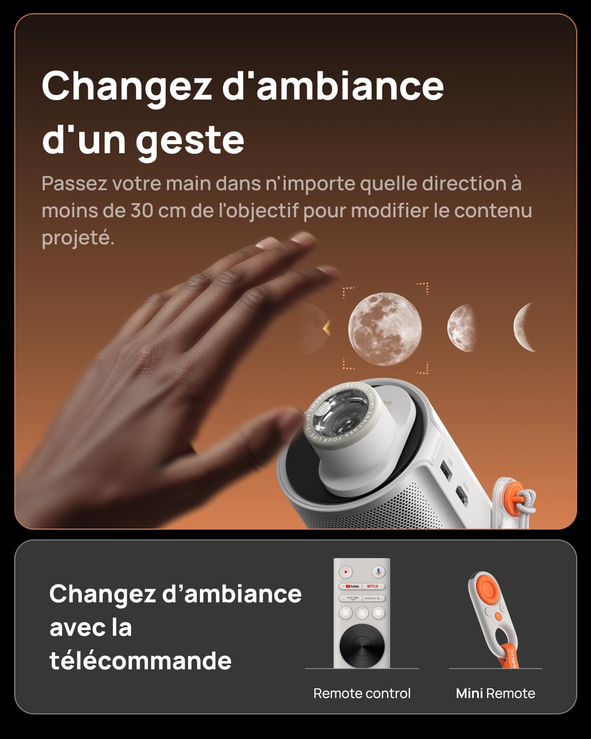 XGIMI Filtres Magnétiques Pack 3 Série MoGo 4 | Lunar/Ripple/Dreamscape, fixation magnétique, changement gestuel, musique d'ambiance, compatible série MoGo 4