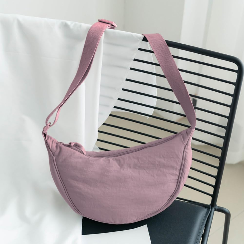 Aucuu Borsa a Tracolla in Nylon, Borsa a Tracolla a Mezzaluna da Donna, Borsa a Spalla con Tracolla Regolabile, Messenger Crossbody Bag per Shopping Viaggio