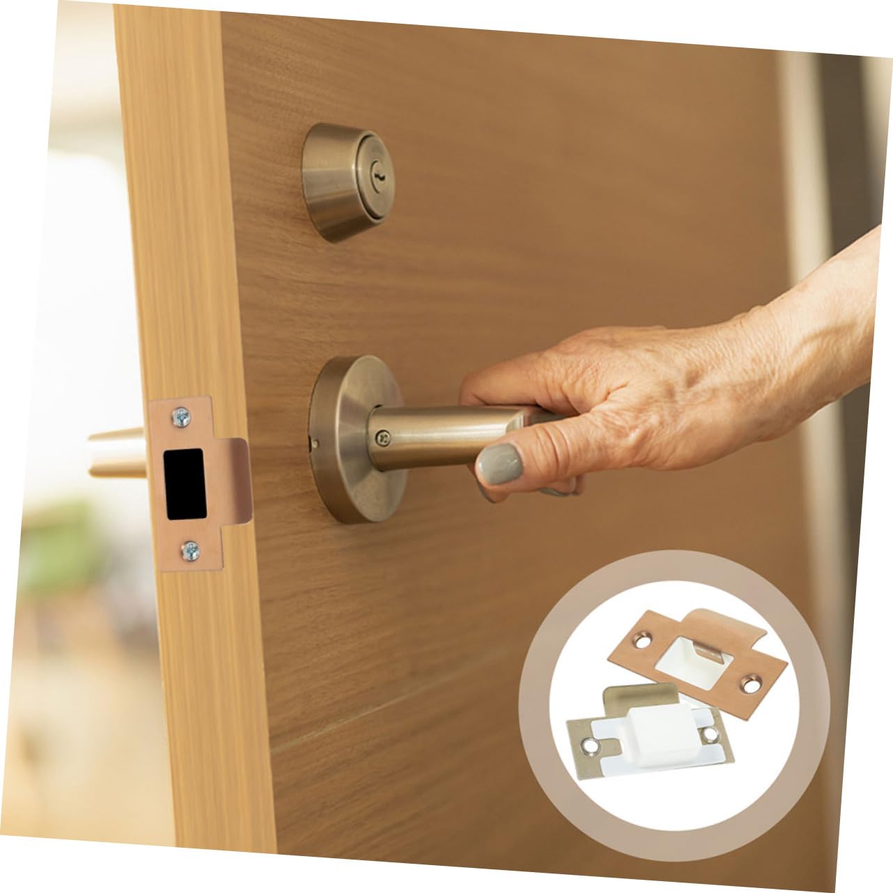 DOITOOL 12 Ensembles Accessoires de serrure de porte monter planche changer prise multiple crochets door lock verrou portail couvertures de porte plaque de renfort de porte gâche Plastique