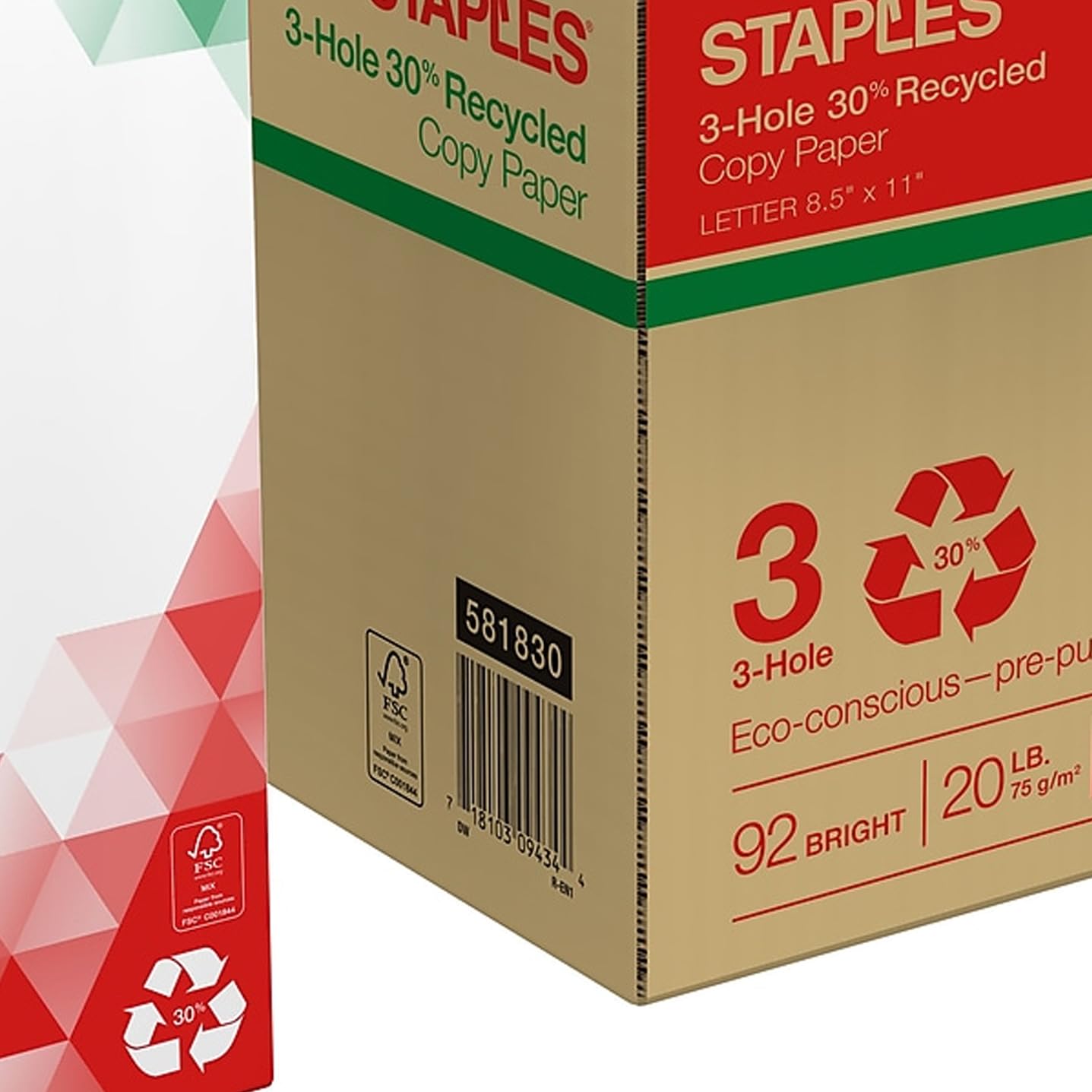 Amazon.com : Staples Recycled 8.5 x 11-Inch, 3-Hole Punched Copy