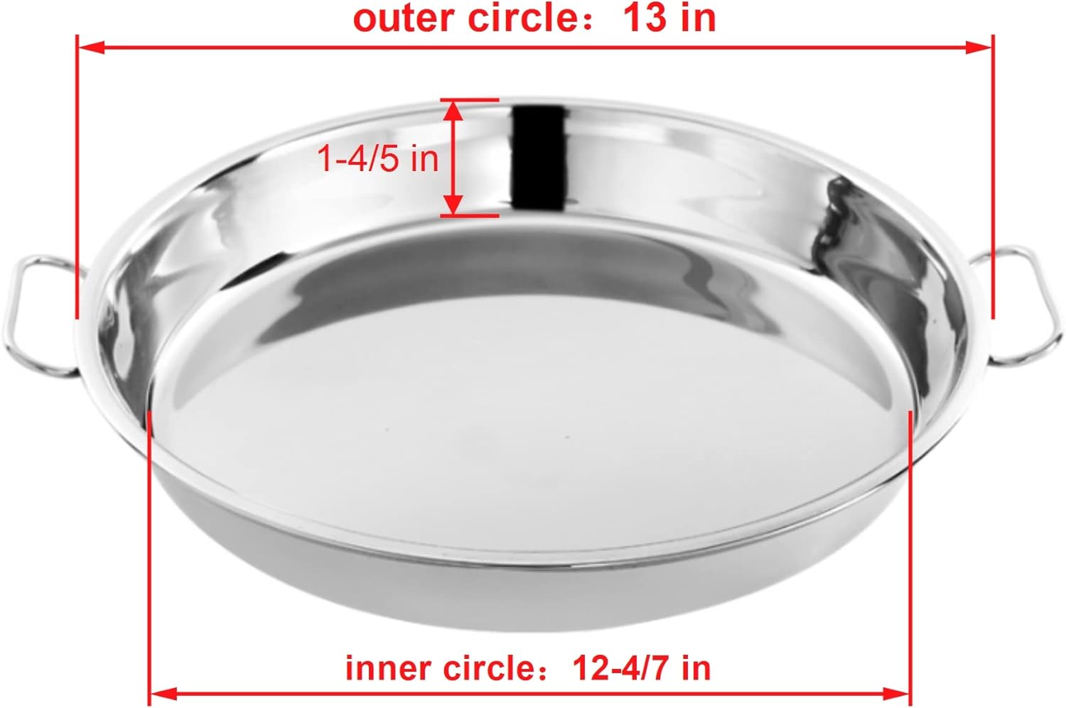 Stainless Steel Drip Pan, Perfect for Big Green Egg, Kamado Joe Classic Joe, Acorn & Weber Grills & Smokers, Baking Tray, Salad Plates, 13" Diameter Round, Reusable