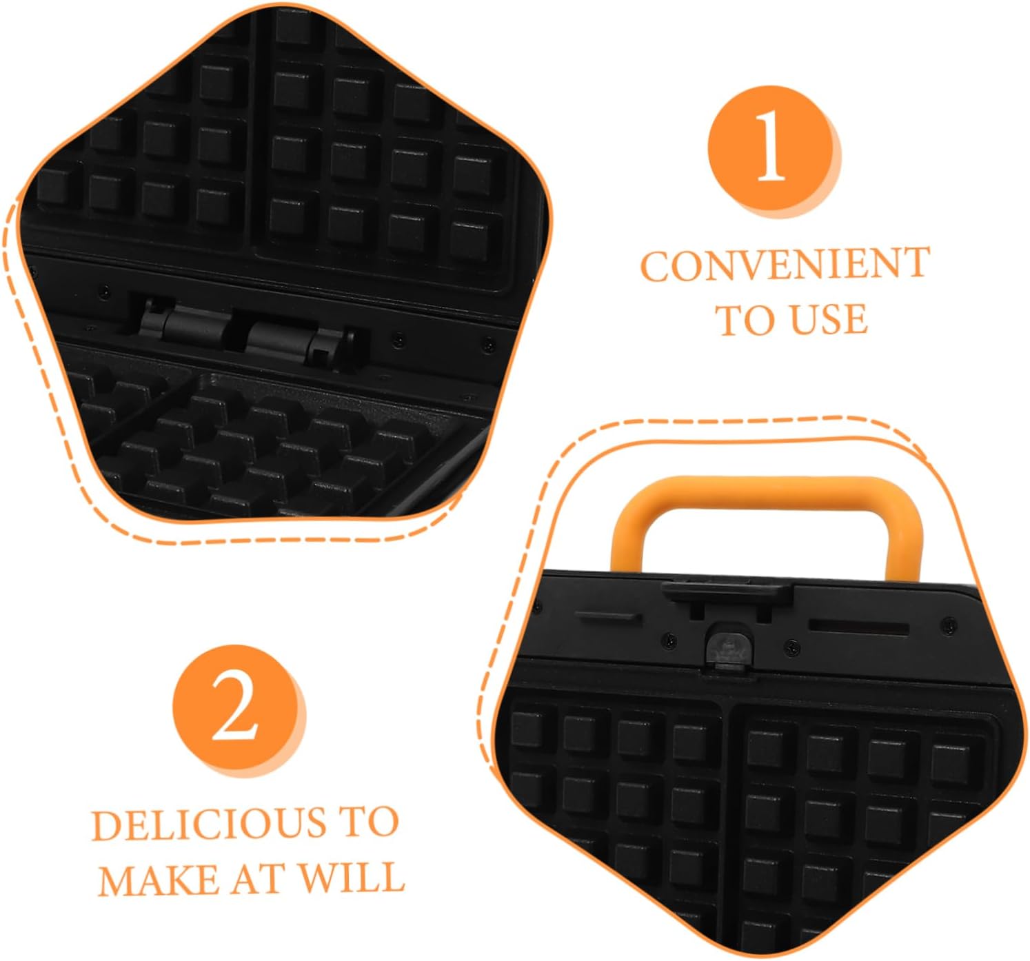 1set Mini Waffle Maker Machine Non-stick Waffle Maker for Breakfast Versatile Household Kitchen Tool Us Plug Sandwiches and More