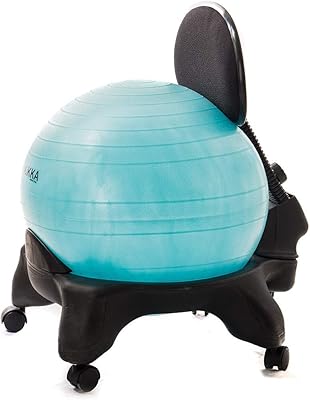 Kikka PLUS Active Chair Acquamarina - Sedia Ergonomica con Pallone Gonfiabile e Schienale Regolabile