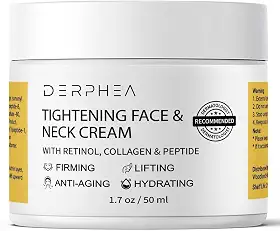 DERPHEA Creme de aperto de pescoço, creme firmador de pescoço para apertar e firmar, linhas finas, solto e flácido no rosto, decote e outras áreas da pele - 50 ml